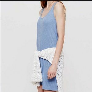 Lou & Grey Blue ribbed racer back tank dress